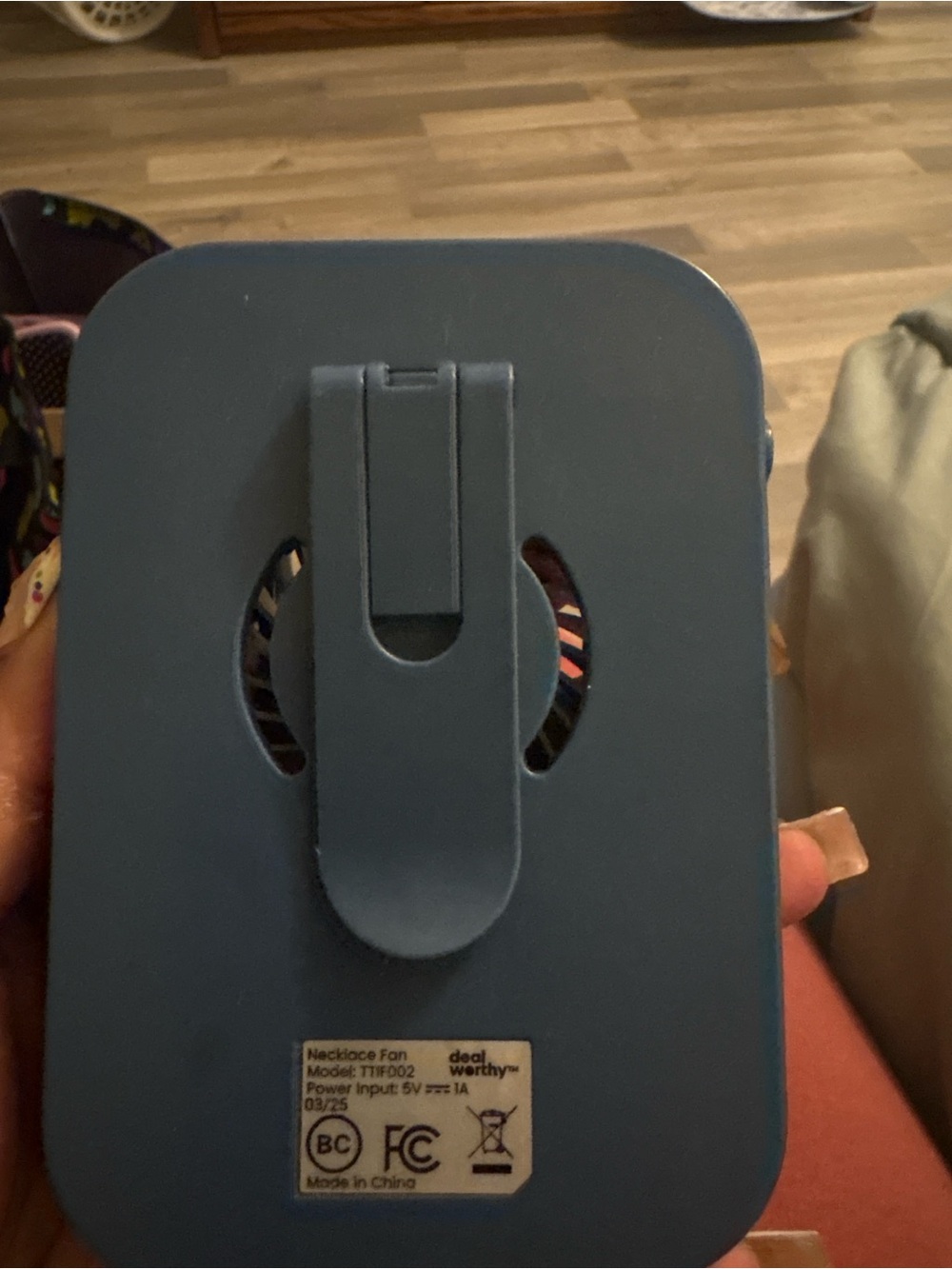 Portable Mini Fan - Blue - Picture 2 of 4